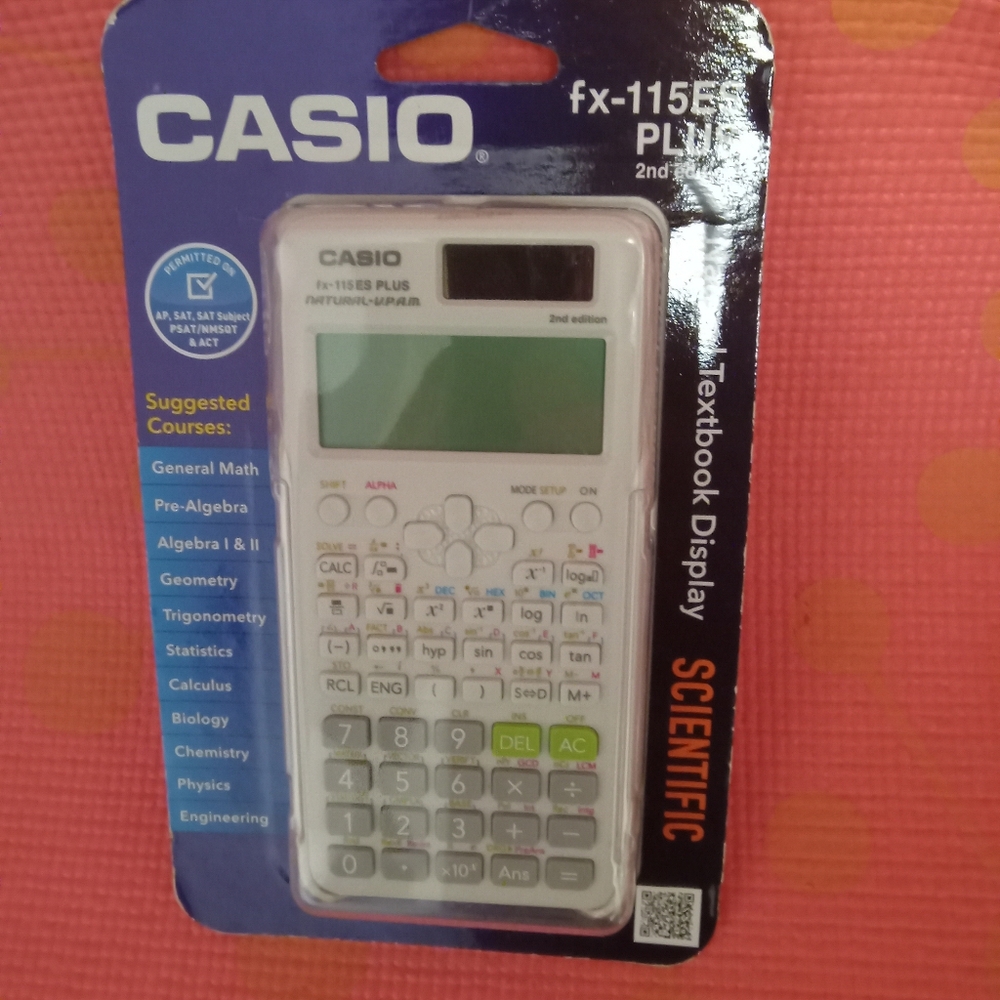 New Casio fx-115ES PLUS 2nd Edition Scientific Calculator - White and Gray